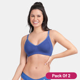 Envie Pack Of 2 Non-Padded Non-Wired 3/4th Coverage Minimiser Bra - NVB1024 (Sapphire)