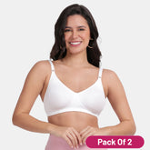 Envie Pack of 2 Non-Padded Non-Wired 3/4th Coverage Minimiser Bra - NVB1024 (White)