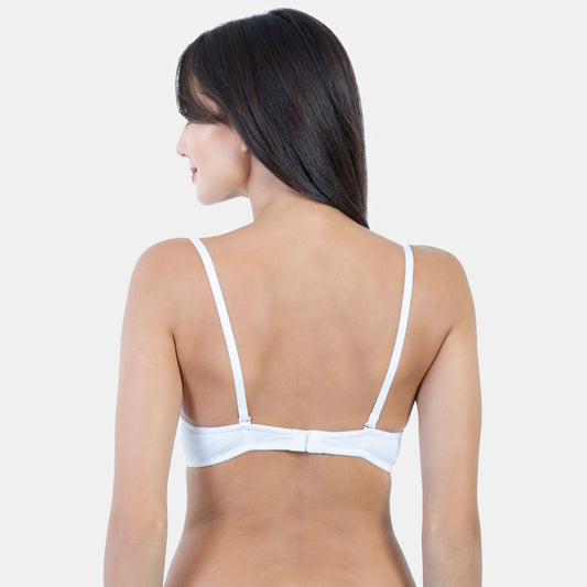 Envie Padded Wired Demi Cup Balconette Bra - NVB1030 (White)