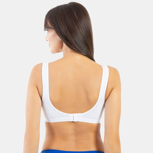 Envie Non-Padded Non-Wired Full Coverage Sports Bra - NVB1044 (White Grey Melange)