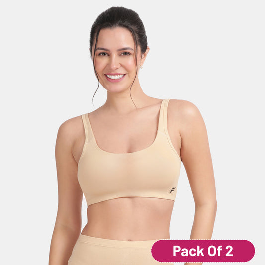 Envie Value+ Non-Padded Non-Wired Full Coverage Sports Bra - NVB1054 (Nude)