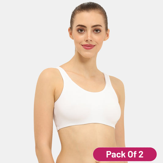 Envie Value+ Non-Padded Non-Wired Full Coverage Sports Bra - NVB1054 (White)