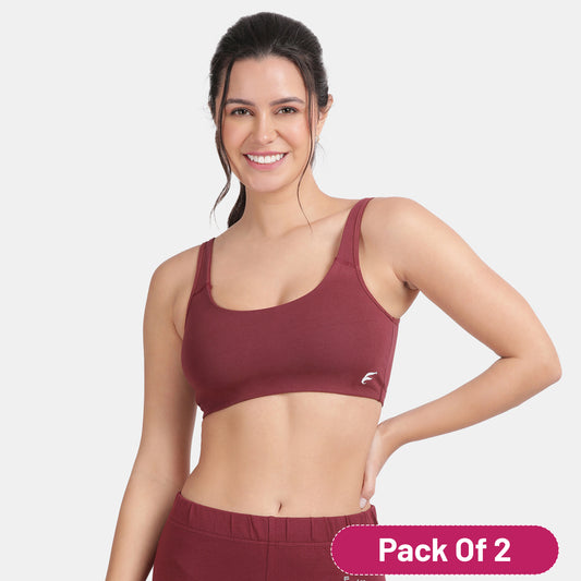 Envie Value+ Non-Padded Non-Wired Full Coverage Sports Bra - NVB1054 (Wine)