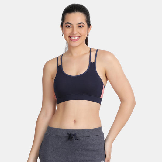 Envie Padded Non-Wired Full Coverage Sports Bra - NVB1068 (Navy Black)