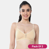 Envie Pack of 2 Non-Padded Non-Wired 3/4th Coverage T-Shirt Bra - NVB1082 (Nude)