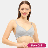 Envie Pack of 2 Non-Padded Non-Wired 3/4th Coverage Minimiser Bra - NVB1083 (Melange)