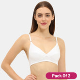 Envie Pack of 2 Non-Padded Non-Wired 3/4th Coverage Minimiser Bra - NVB1083 (White)