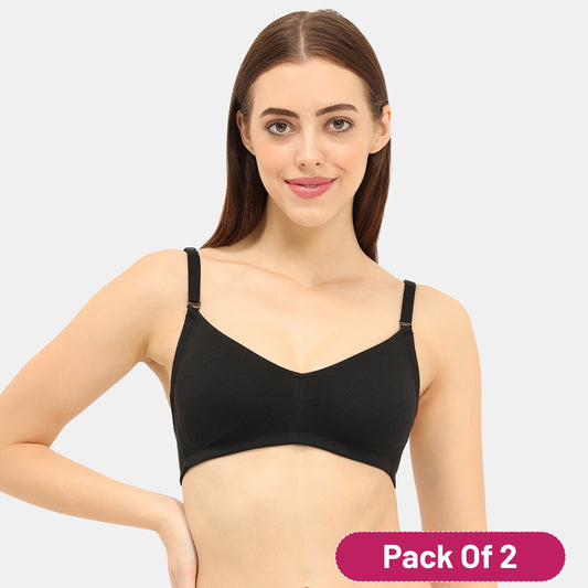 Envie Value+ Non-Padded Non-Wired Full Coverage T-Shirt Bra - NVB1084 (Black)