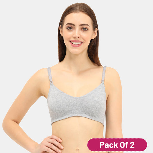 Envie Value+ Non-Padded Non-Wired Full Coverage T-Shirt Bra - NVB1084 (Grey Melange)