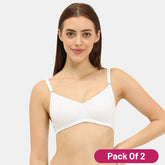Envie Pack of 2 Non-Padded Non-Wired Full Coverage T-Shirt Bra - NVB1084 (White)