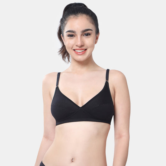 Envie Non-Padded Non-Wired Full Coverage Minimiser Bra - NVB1086 (Black)