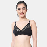 Envie minimiser lace bra non padded non wired 3/4th coverage NVB1091 black smooth full coverage reducing bust elegant lace bra for women