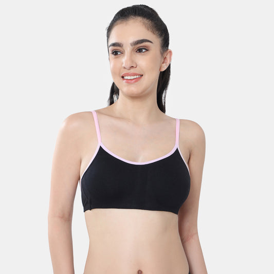 Envie Girls Non-Padded Non-Wired 3/4th Coverage Beginners Bra - NVGB1103 (Black Light Pink)