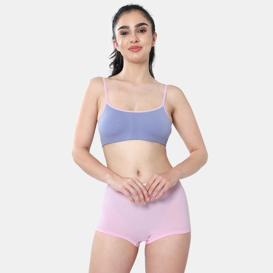 Envie Girls Non-Padded Non-Wired 3/4th Coverage Beginners Bra - NVGB1103 (Lavender Light Pink)