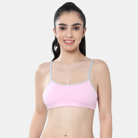 Envie Girls Non-Padded Non-Wired 3/4th Coverage Beginners Bra - NVGB1103 (Light Pink Grey)