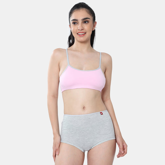 Envie Girls Non-Padded Non-Wired 3/4th Coverage Beginners Bra - NVGB1103 (Light Pink Grey)