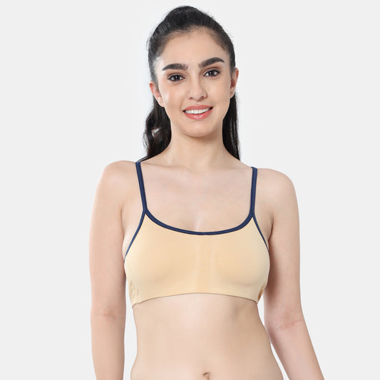 Envie Girls Non-Padded Non-Wired 3/4th Coverage Beginners Bra - NVGB1103 (Nude Navy)