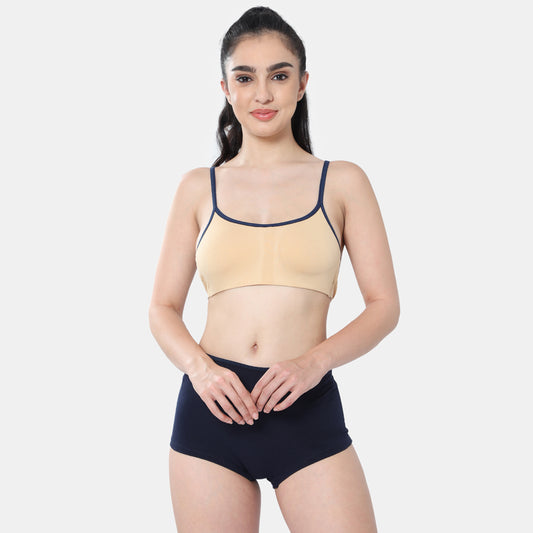 Envie Girls Non-Padded Non-Wired 3/4th Coverage Beginners Bra - NVGB1103 (Nude Navy)
