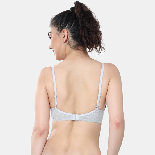 Envie Padded Non-Wired 3/4th Coverage T-Shirt Lace Bra - NVB1111 (Grey Melange)