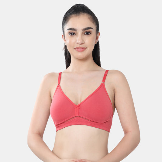 Envie Non-Padded Non-Wired 3/4th Coverage T-Shirt Bra - NVB1112 (Coral)