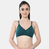 Envie teal cotton moulded T-shirt bra non padded non wired 3/4th coverage comfort bra