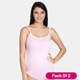 Envie Pack of 2 Regular Fit Round Neck Short Length Basic Camisole - NVC3001 (Light Pink)