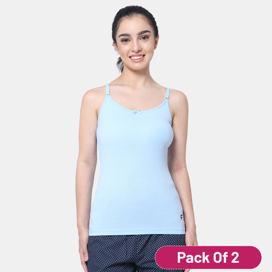 Envie Value+ Regular Fit Round Neck Short Length Basic Camisole - NVC3001 (Powder Blue)