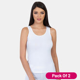 Envie Pack of 2 U-Neck Short Length Racerback Tank Top - NVC3003 (White)
