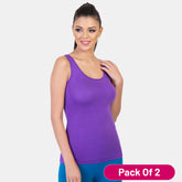 Envie Pack of 2 Regular Fit U-Neck Short Length Tank Top - NVC3006 (Purple)