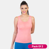 Envie Pack of 2 Regular Fit U-Neck Short Length Tank Top - NVC3006 (Woodrose)