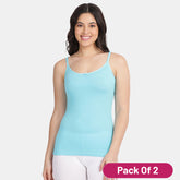 Envie Pack of 2 Relaxed Fit Scoop Neck Short Length Camisole - NVC3010 (Blue Curacao)