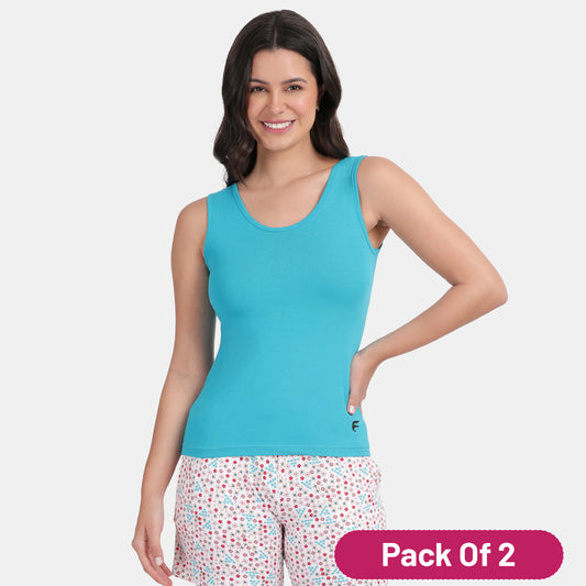 Envie Value+ Relaxed Fit Scoop Neck Short Length Camisole - NVC3010 (Blue Attol)