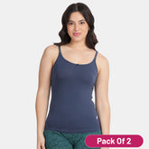 Envie Pack of 2 Relaxed Fit Scoop Neck Short Length Camisole - NVC3010 (Dark Denim)
