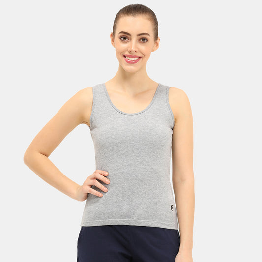 Envie Regular Fit U-Neck Short Length Tank Top - NVC3022 (Grey Melange)