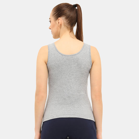 Envie Regular Fit U-Neck Short Length Tank Top - NVC3022 (Grey Melange)