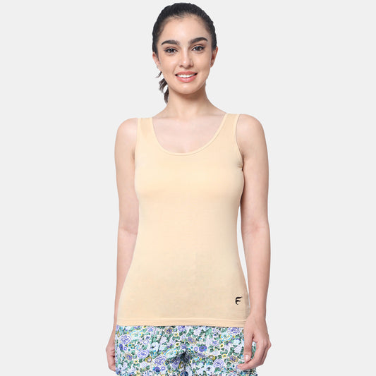 Envie Regular Fit U-Neck Short Length Tank Top - NVC3022 (Nude)
