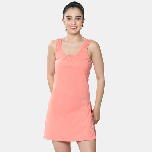 Envie Relaxed Fit Scoop Neck Broad Shoulder Kurta Slip - NVC3028 (Peach)