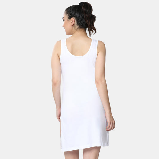 Envie Relaxed Fit Scoop Neck Broad Shoulder Kurta Slip - NVC3028 (White)