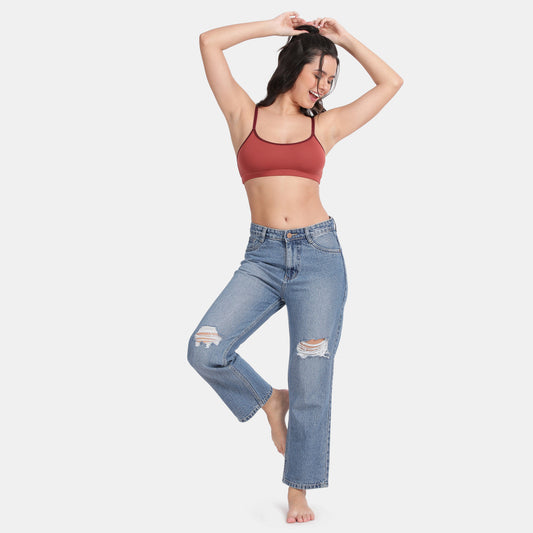 Envie Value+ Girls Non-Padded Non-Wired Full Coverage Beginners Bra - NVGB1008 (Light Maroon)