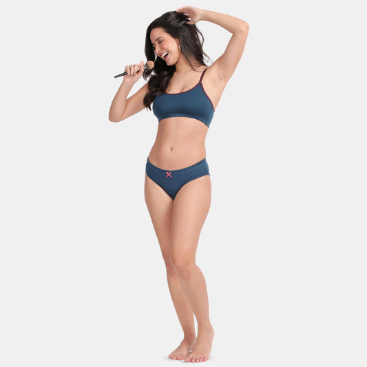 Envie Value+ Girls Non-Padded Non-Wired Full Coverage Beginners Bra - NVGB1008 (Majolica Blue)