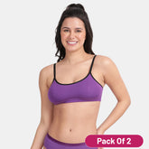 Envie Pack of 2 Girls Non-Padded Non-Wired Full Coverage Beginners Bra - NVGB1008 (Purple)
