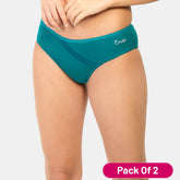 Green medium rise cotton hipster panty pack of 2 - Envie NVP2014