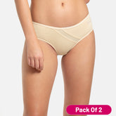 Envie Pack of 2 Medium Rise 3/4th Coverage Hipster - NVP2014 (Nude)