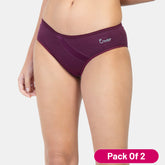 Envie Pack of 2 Medium Rise 3/4th Coverage Hipster - NVP2014 (Plum)