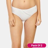 Envie Pack of 2 Medium Rise 3/4th Coverage Hipster - NVP2014 (White)