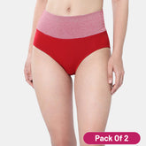 Envie Pack of 2 High Rise Full Coverage Tummy Tucker Panty - NVP2024 (Maroon)