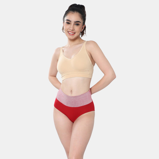 Envie High Rise Full Coverage Tummy Tucker Panty NVP2024 (Maroon)