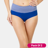 High-rise full coverage tummy tucker panty sapphire blue pack of 2 - Envie NVP2024