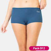 Envie Pack of 2 Regular Fit Mid Rise Boyshorts - NVS5018 (Blue)