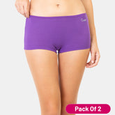 Envie Pack of 2 Regular Fit Mid Rise Boyshorts - NVS5018 (Purple)